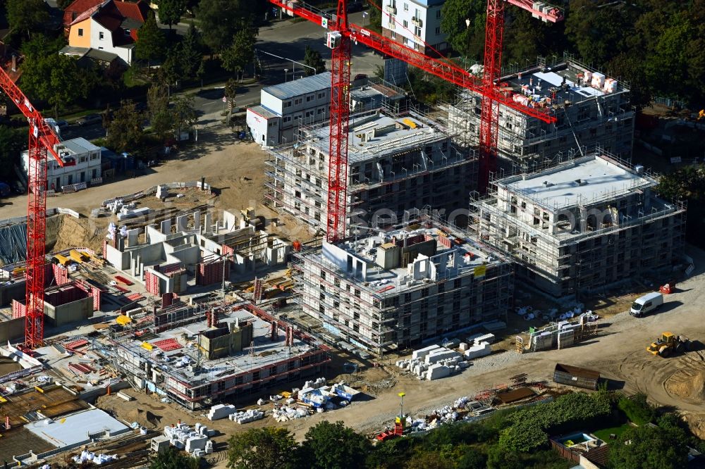 Aerial image Berlin - Construction sites for new construction residential area of detached housing estate in the district Altglienicke in Berlin, Germany
