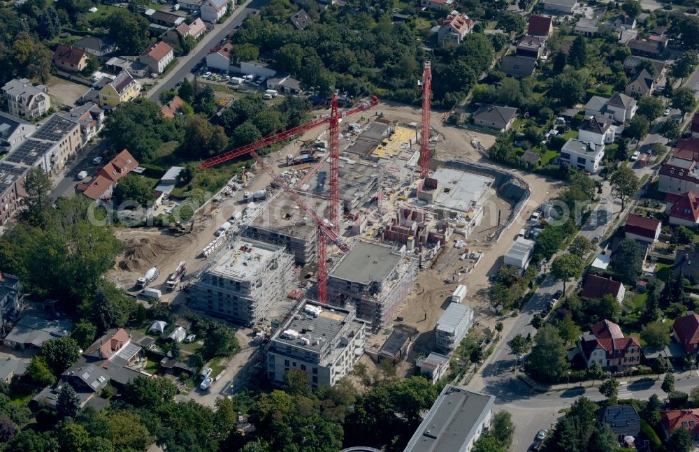 Aerial image Berlin - Construction sites for new construction residential area of detached housing estate in the district Altglienicke in Berlin, Germany