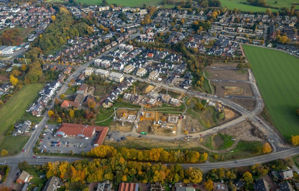 Aerial photograph Bottrop - Construction sites for new construction residential, Schultenkamp, a single-family settlement on Kirchhellener ring and Hack Furth Road in Bottrop in North Rhine-Westphalia