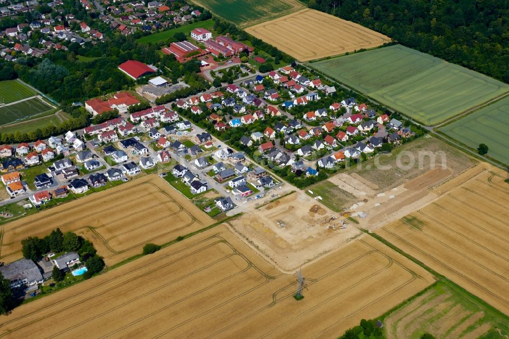 Aerial image Bovenden - Construction sites for new construction residential area of detached housing estate in Bovenden in the state Lower Saxony, Germany