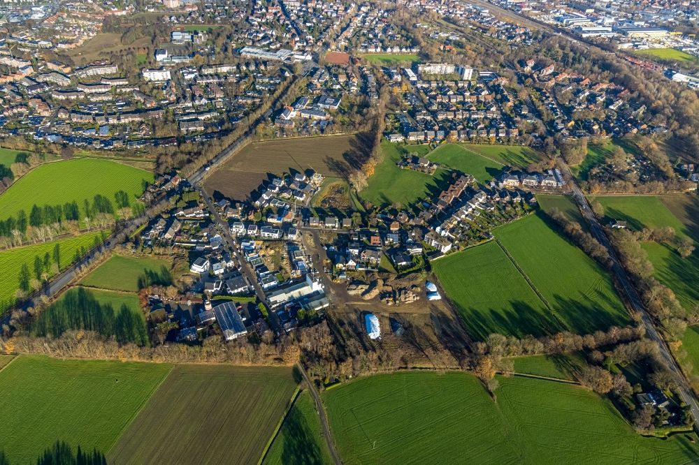 Aerial photograph Dorsten - Construction sites for new construction residential area of detached housing estate Auf dem Beerenkamp - Schwickingsfeld in Dorsten in the state North Rhine-Westphalia, Germany