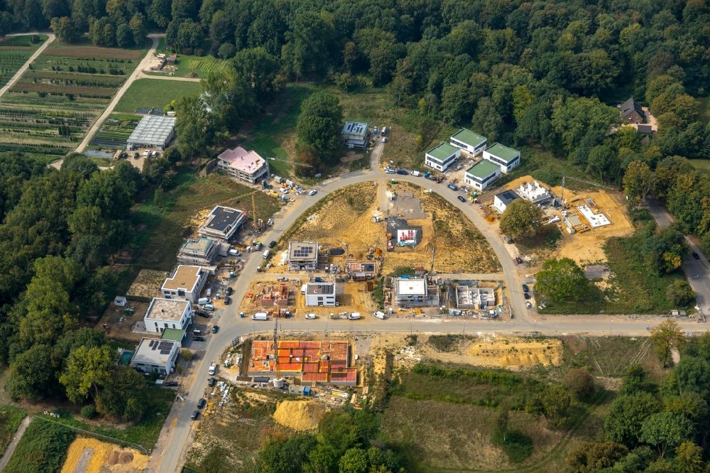 Aerial image Gelsenkirchen - Construction sites for new construction residential area of detached housing estate along the Westerholter Strasse in Gelsenkirchen in the state North Rhine-Westphalia, Germany