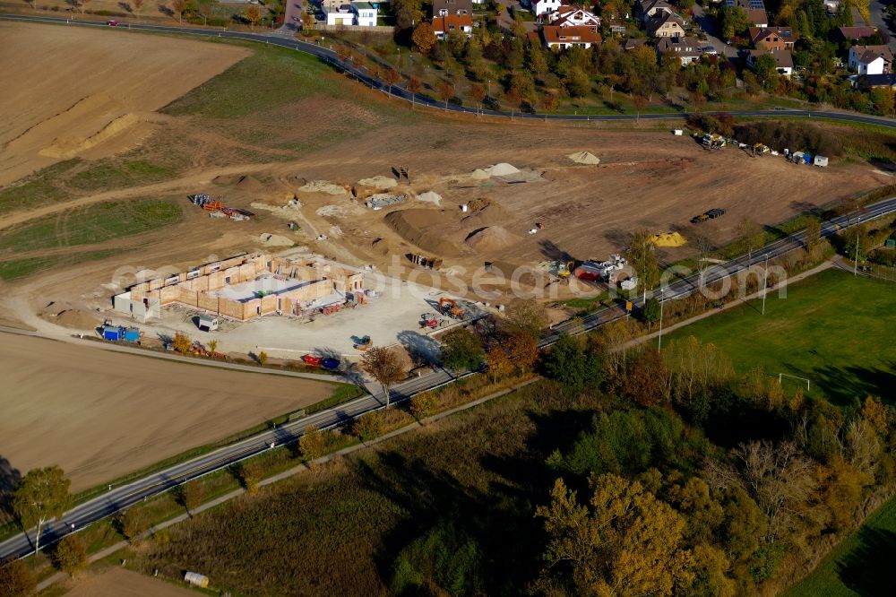 Gleichen from above - Construction sites for new construction residential area of detached housing estate in Gleichen in the state Lower Saxony, Germany