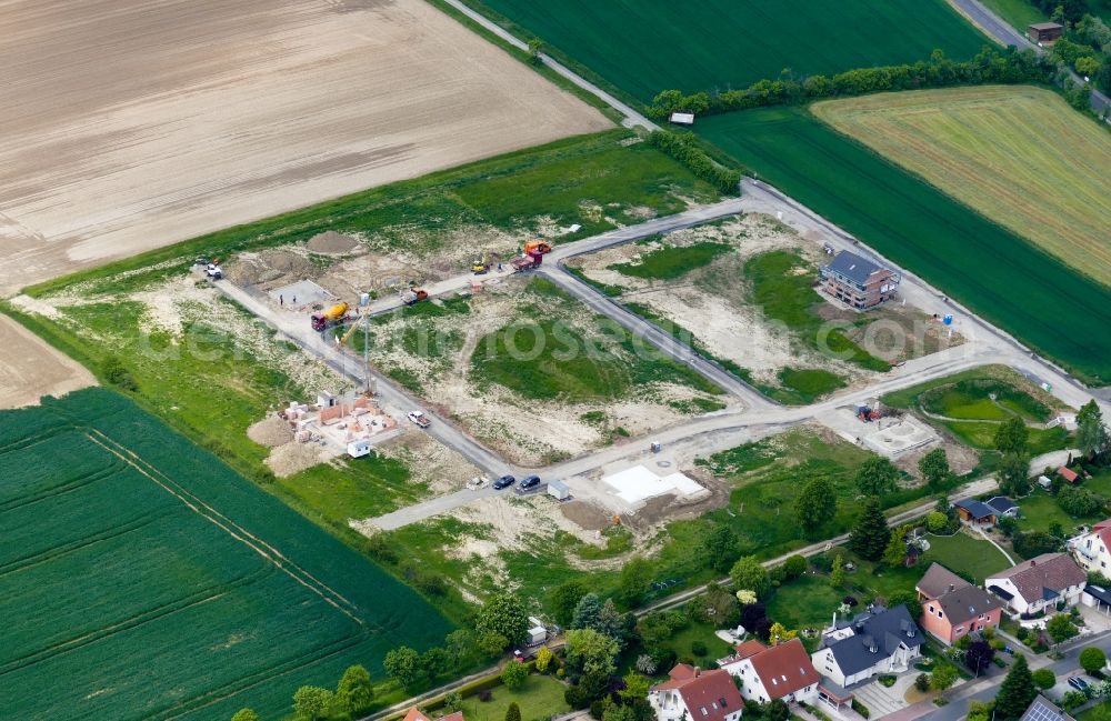 Aerial photograph Göttingen - Construction sites for new construction residential area of detached housing estate in Goettingen in the state Lower Saxony, Germany