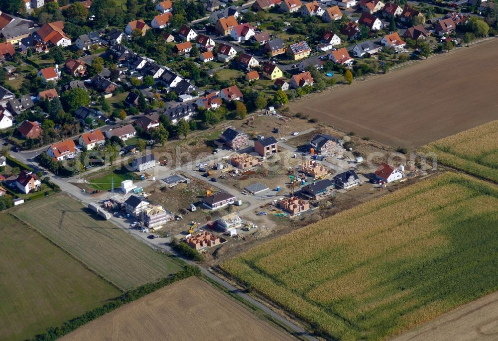 Aerial image Göttingen - Construction sites for new construction residential area of detached housing estate in Goettingen in the state Lower Saxony, Germany