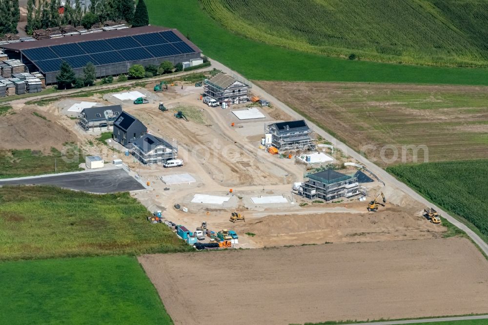 Aerial photograph Kappel-Grafenhausen - Construction sites for new construction residential area of detached housing estate in Kappel-Grafenhausen in the state Baden-Wuerttemberg, Germany