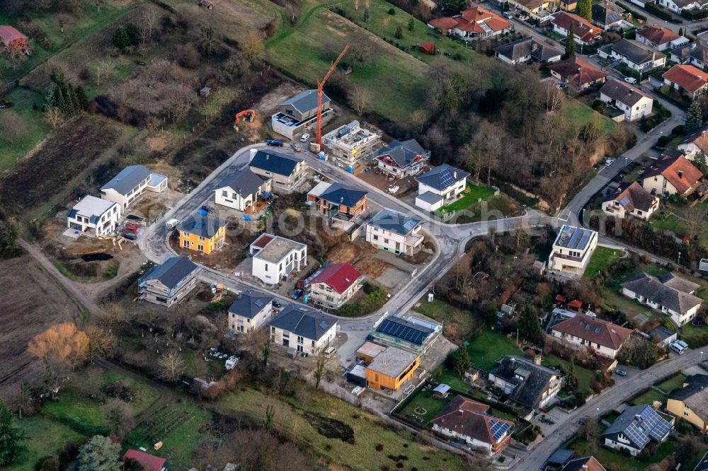 Aerial photograph Ettenheim - Construction sites for new construction residential area of detached housing estate klein Muenchberg in Ettenheim in the state Baden-Wurttemberg, Germany
