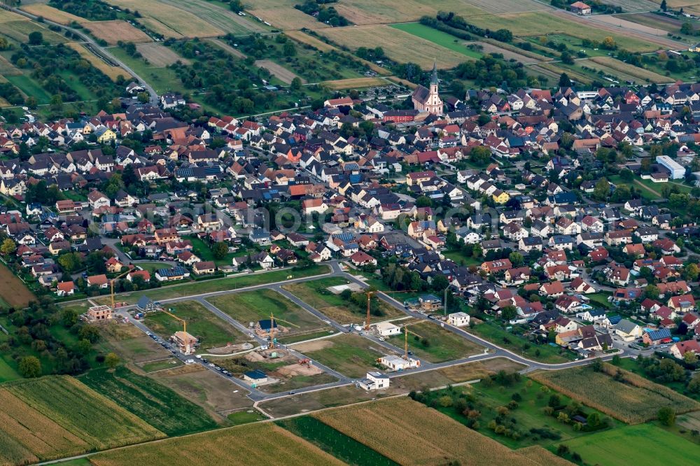 Aerial image Kappel-Grafenhausen - Construction sites for new construction residential area of detached housing estate in Suedwesten in Kappel-Grafenhausen in the state Baden-Wuerttemberg, Germany