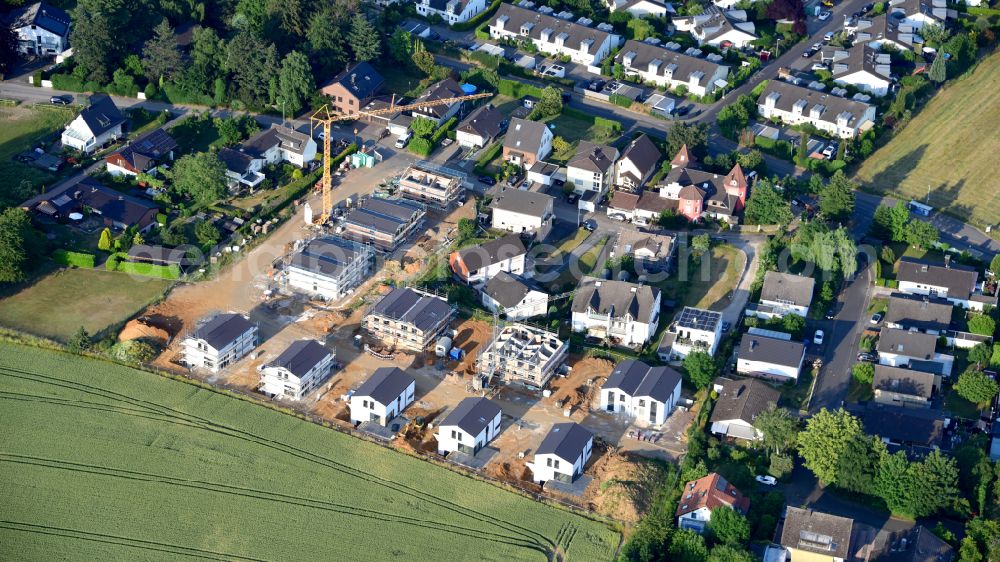 Aerial image Vinxel - Construction sites for new construction residential area of detached housing estate on street Landgrabenstrasse in Vinxel in the state North Rhine-Westphalia, Germany