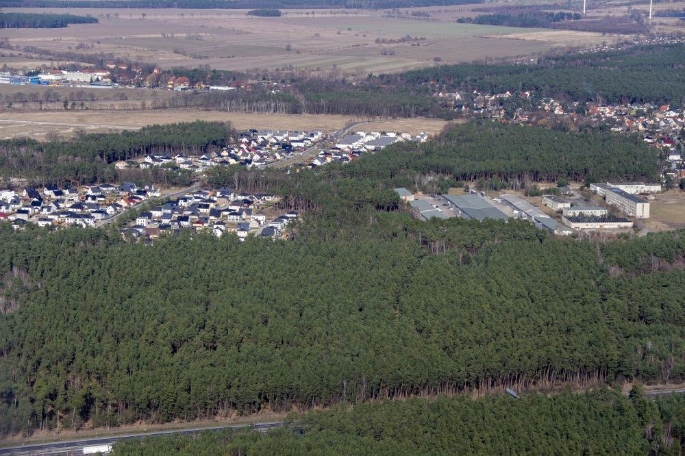 Aerial image Ludwigsfelde - Construction sites for new construction residential area of detached housing estate Waldsiedlung in Ludwigsfelde in the state Brandenburg