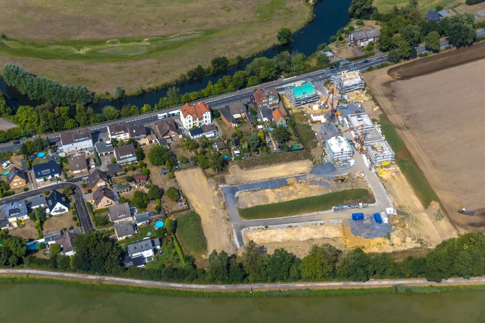 Hamm from above - Construction sites for new construction residential area Friedrichsfeld of detached housing estate Im Fuchswinkel - Lippestrasse in the district Heessen in Hamm at Ruhrgebiet in the state North Rhine-Westphalia, Germany