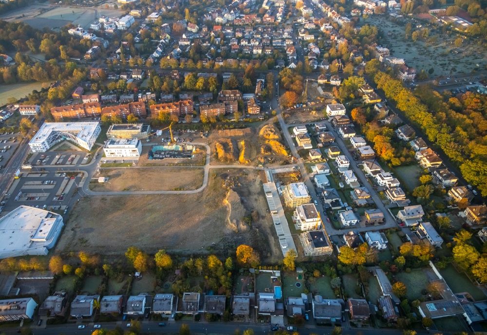 Hamm from above - Construction sites for the new residential area of a multi-family housing estate in Hamm in the state of North Rhine-Westphalia