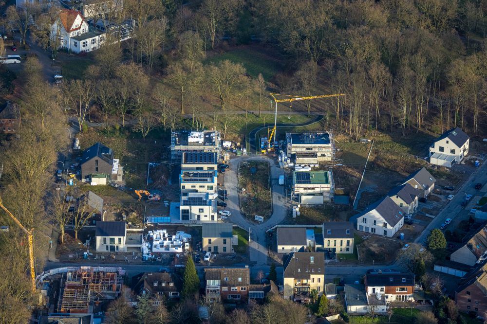 Aerial photograph Herne - Construction sites for the new residential area Schaeferstrasse/ Am Stadtgarten on Schaeferstrasse in Herne in the Ruhr area in the state of North Rhine-Westphalia, Germany