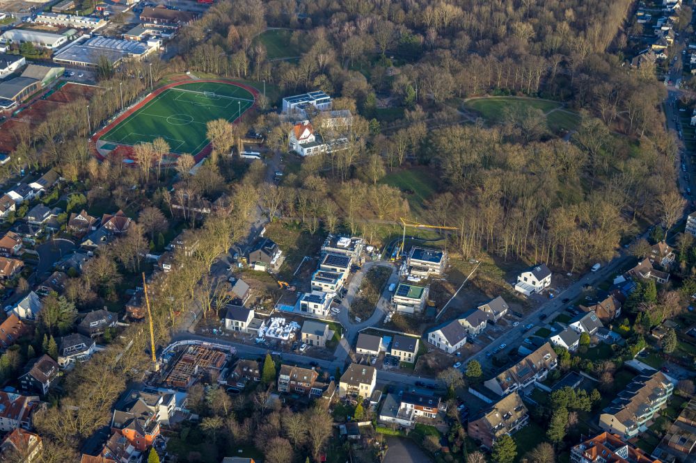 Herne from above - Construction sites for the new residential area Schaeferstrasse/ Am Stadtgarten on Schaeferstrasse in Herne in the Ruhr area in the state of North Rhine-Westphalia, Germany