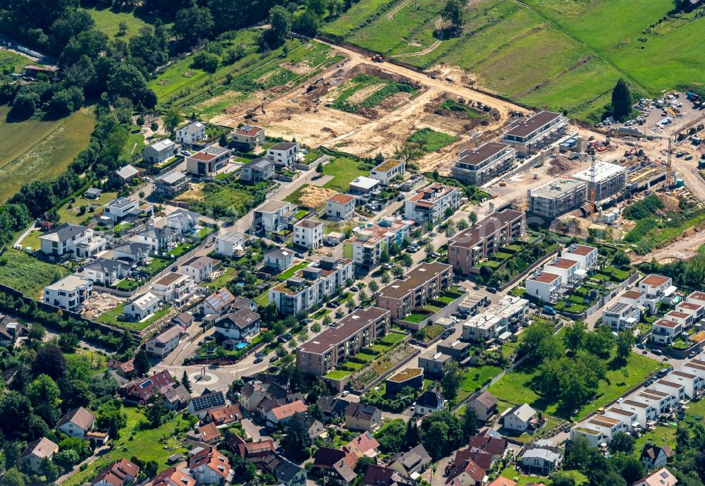 Aerial image Lahr/Schwarzwald - Construction sites for new construction residential area of detached housing estate in Lahr/Schwarzwald in the state Baden-Wurttemberg, Germany