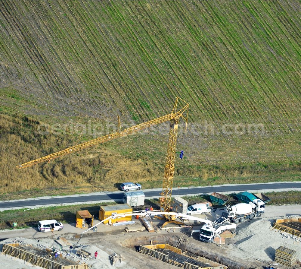 Aerial image Steinhagen - View of construction sites of bridge structures, thus the Autobahn A 33 can be extended at the Bielefeld cross