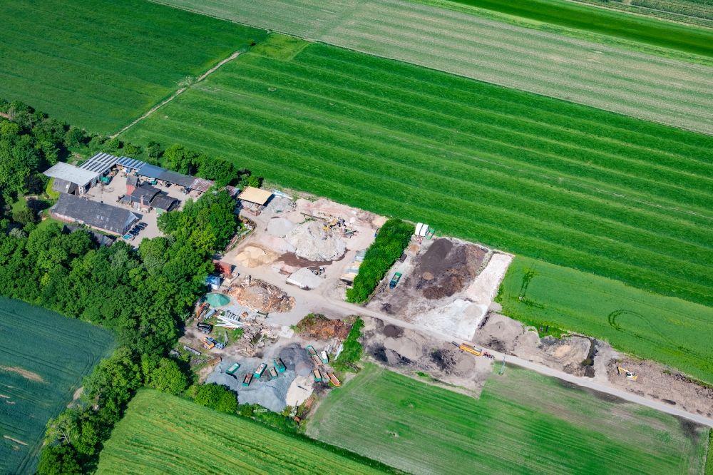 Aerial photograph Drochtersen - Building Materials and logistics center in Drochtersen in the state Lower Saxony, Germany