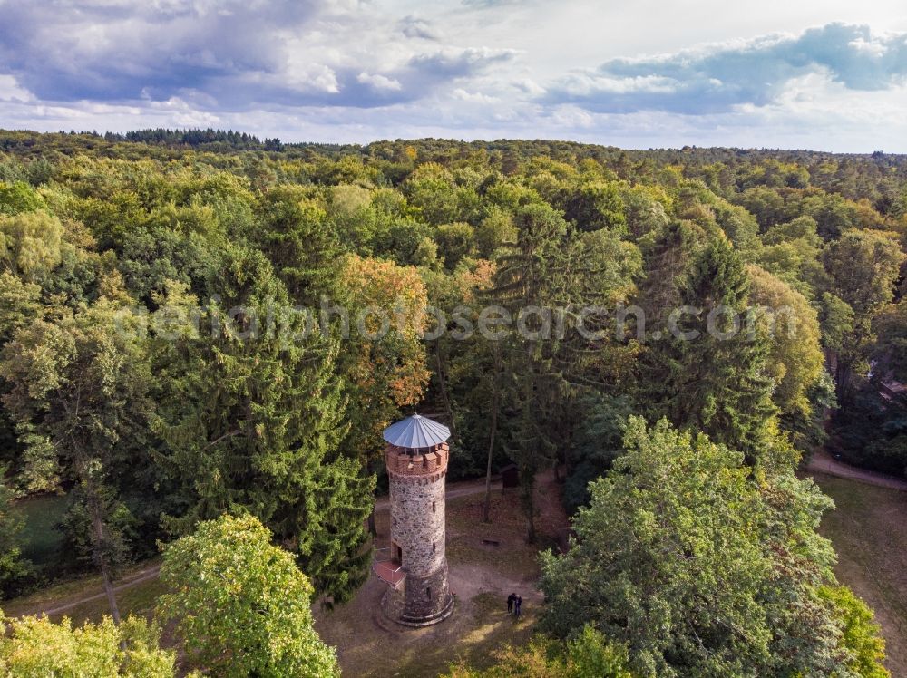 Aerial image Schorfheide - Structure of the observation tower Askanierturm in Schorfheide in the state Brandenburg, Germany