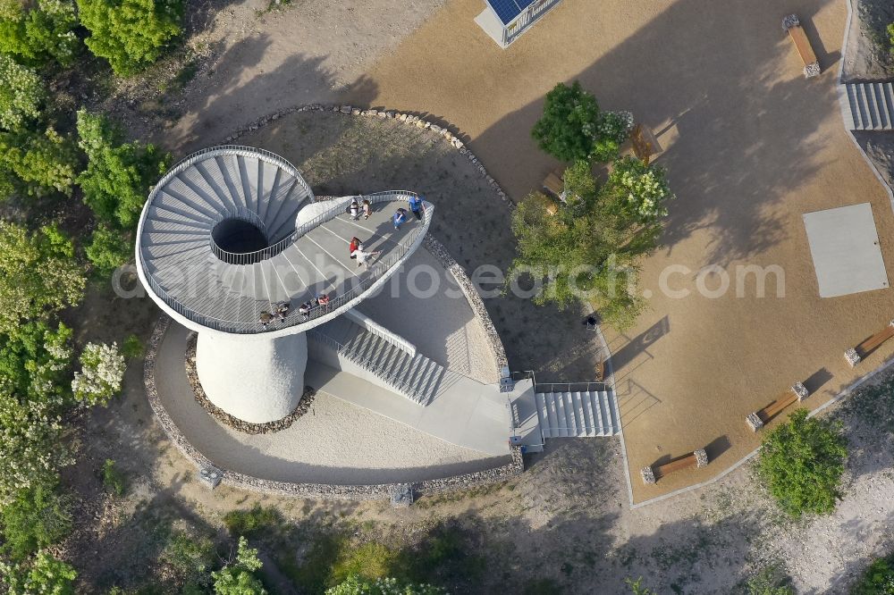 Aerial photograph Velence - Structure of the observation tower Bence Mountain Lookout in Velence in Weissenburg, Hungary