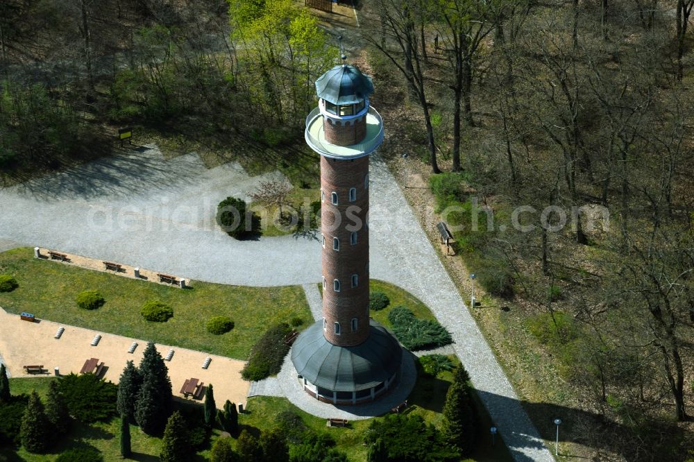 Brody - Pförten from above - Structure of the lookout and fire watchtower on the southeastern outskirts of Brody - Pfoerten, Poland
