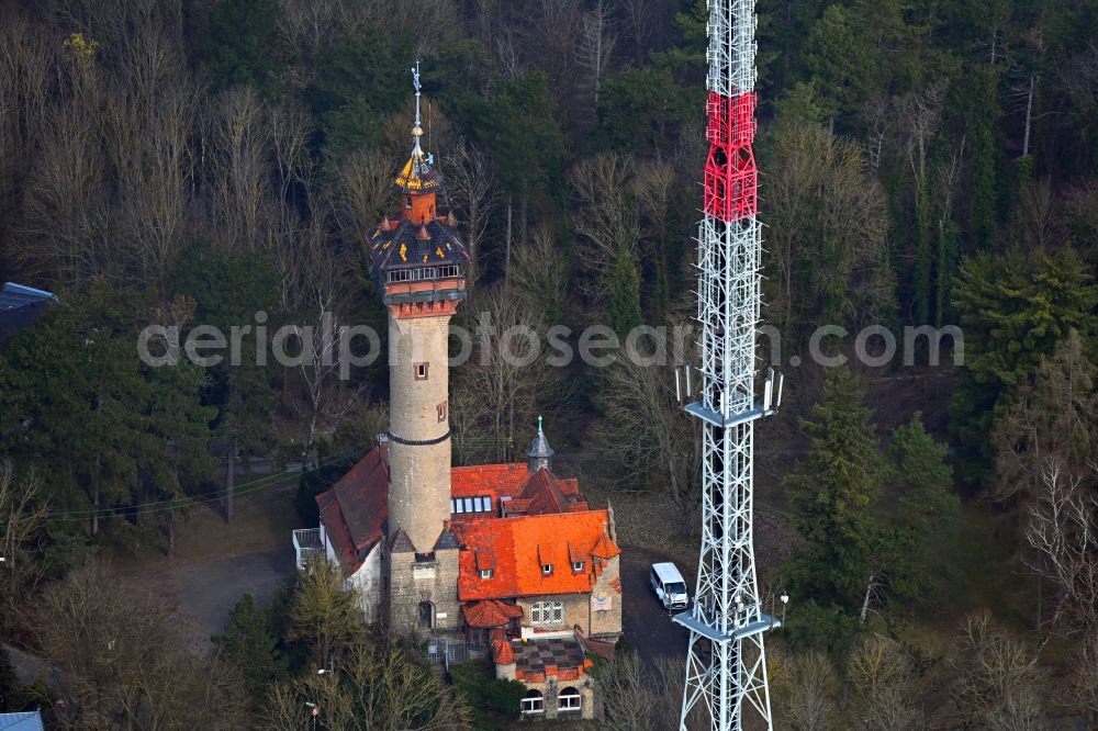 Aerial image Würzburg - Structure of the observation tower Frankenwarte on street Leutfresserweg - Spechtweg - Albert-Guenther-Weg in the district Steinbachtal in Wuerzburg in the state Bavaria, Germany