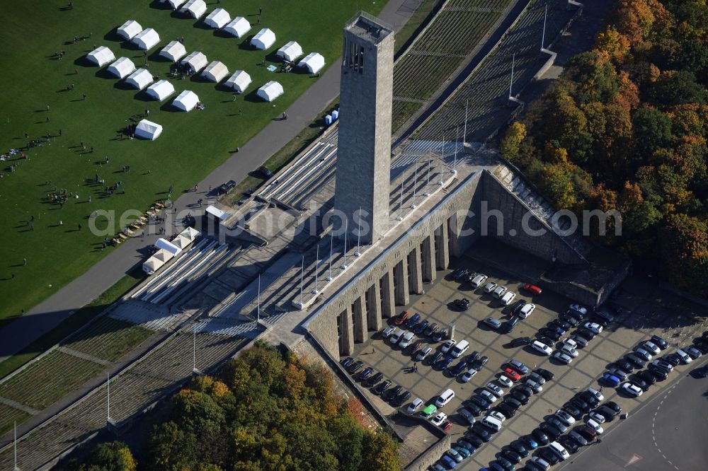 Berlin from the bird's eye view: Structure of the observation tower Bell Tower of Berlin Olympic Stadium in Berlin in Germany
