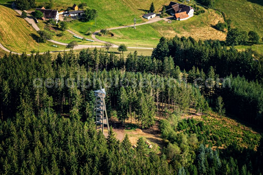 Aerial photograph Freiamt - Structure of the observation tower on Huenersedel in Freiamt in the state Baden-Wurttemberg, Germany