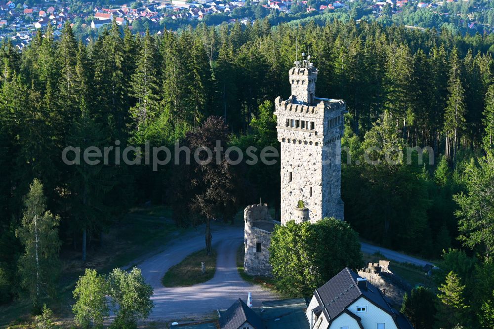 Aerial photograph Elgersburg - Structure of the observation tower Hohe Warte in Elgersburg in the state Thuringia, Germany