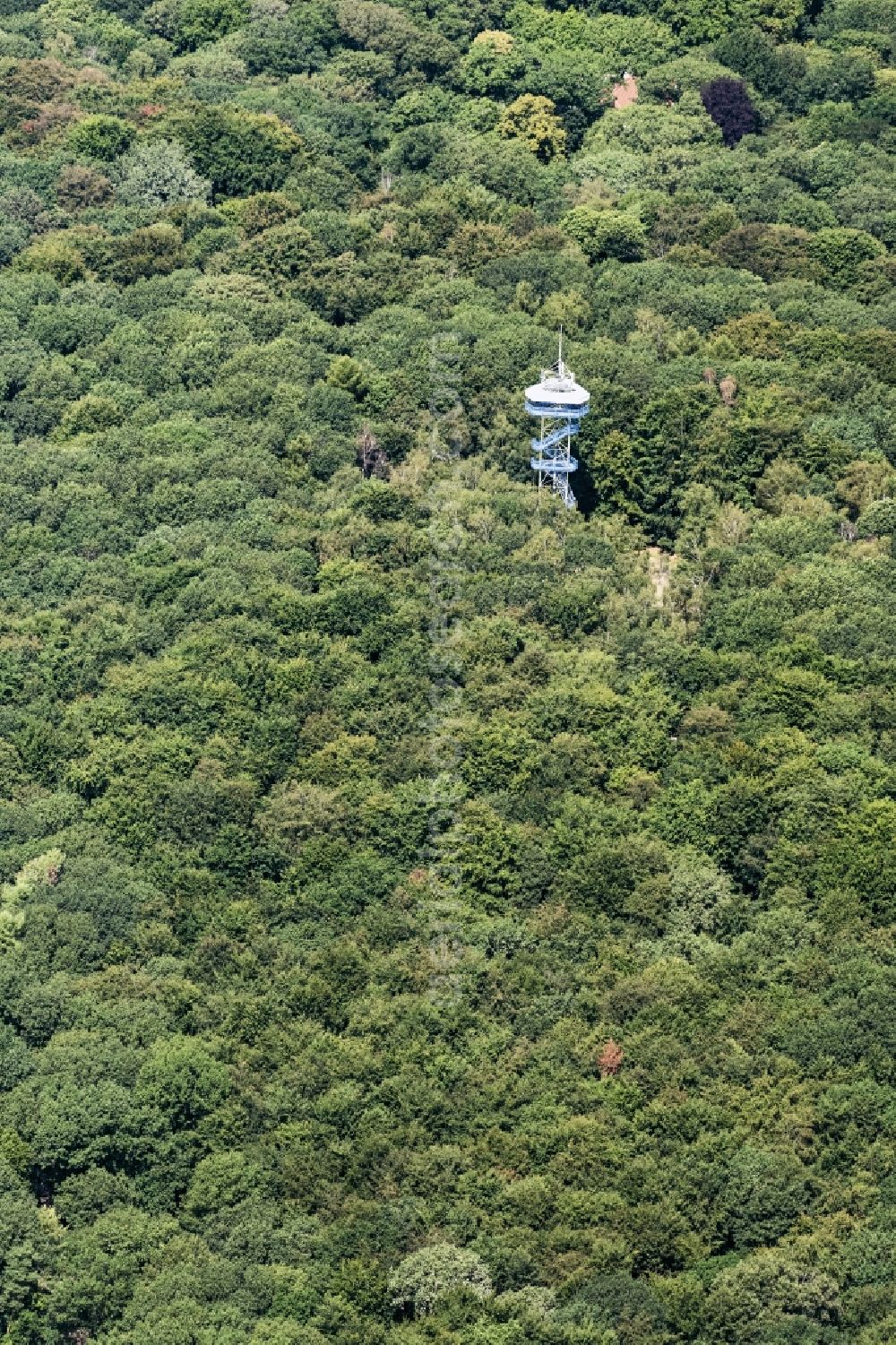 Aerial image Krefeld - Structure of the observation tower Johannesturm in Krefeld in the state North Rhine-Westphalia, Germany