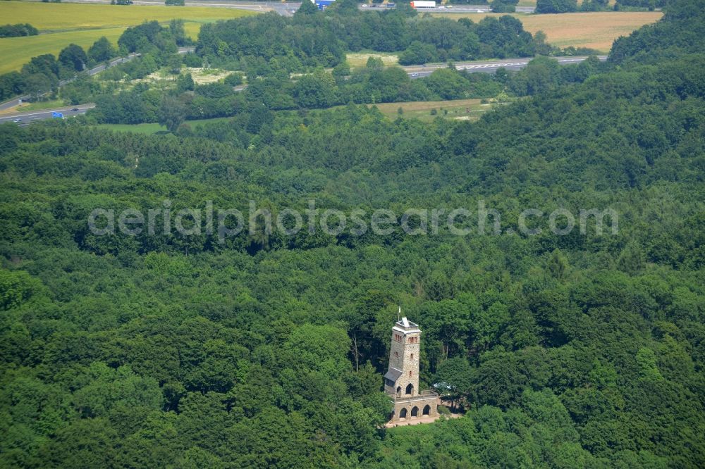 Rinteln from the bird's eye view: Structure of the observation tower Klippenturm Gaststaette in Rinteln in the state Lower Saxony