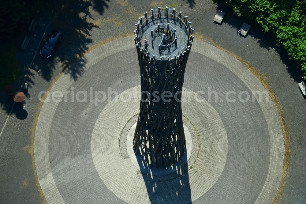 Aerial image Meschede - Structure of the observation tower Loermecke-Turm on Plackweg in Meschede in the state North Rhine-Westphalia, Germany