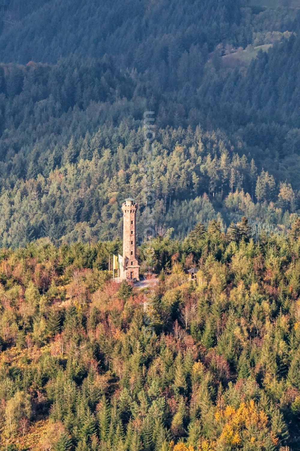 Aerial image Nordrach - Structure of the observation tower Moosturm in Nordrach in the state Baden-Wurttemberg, Germany