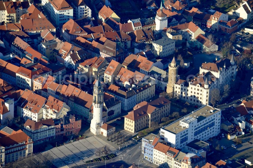 Aerial photograph Bautzen - Structure of the observation tower Reichenturm in Bautzen in the state Saxony, Germany