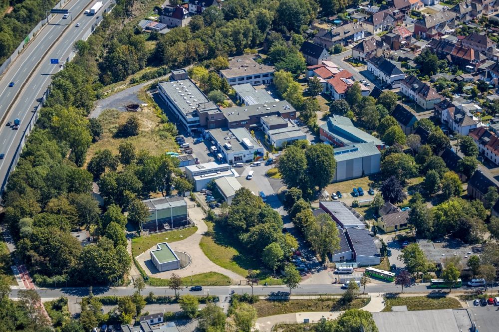 Herne from the bird's eye view: Home for disabled people and workshop Assisted Living of wewole STIFTUNG on Langforthstrasse in Herne in the state North Rhine-Westphalia, Germany
