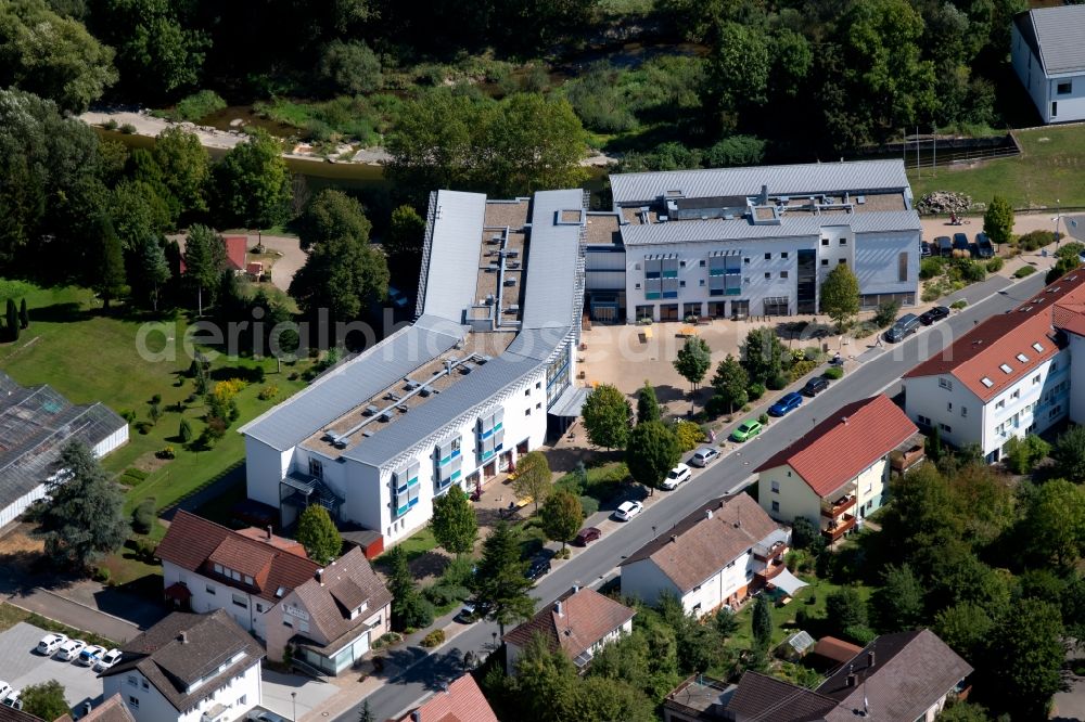 Aerial photograph Krautheim - Home for disabled people and workshop Assisted Living of Eduard-Knoll-Wohnzentrum GmbH at the Altkrautheimer Strasse in Krautheim in the state Baden-Wurttemberg, Germany