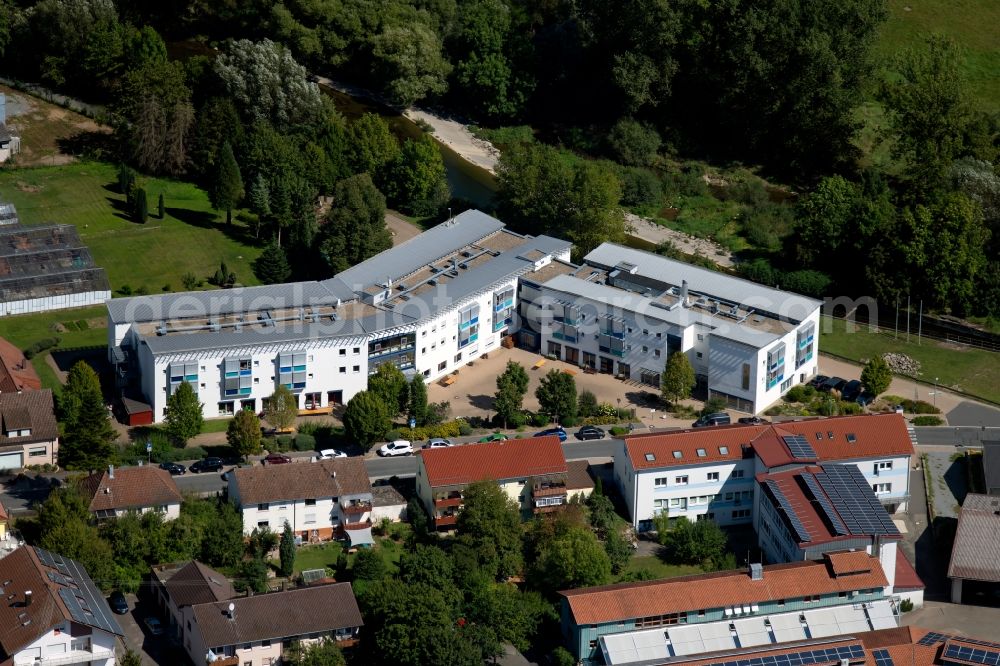 Krautheim from above - Home for disabled people and workshop Assisted Living of Eduard-Knoll-Wohnzentrum GmbH at the Altkrautheimer Strasse in Krautheim in the state Baden-Wurttemberg, Germany