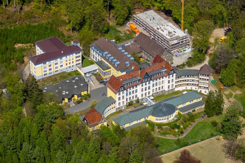 Lüdenscheid from the bird's eye view: Home for disabled people and workshop Assisted Living Haus Hellersen in the district Brueninghausen in Luedenscheid in the state North Rhine-Westphalia, Germany