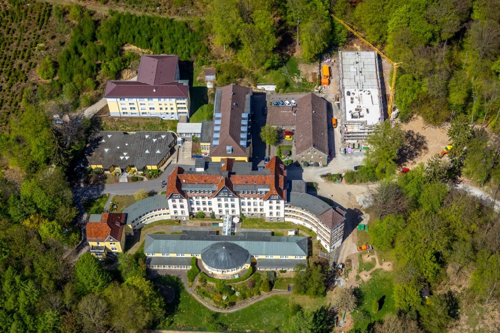 Aerial photograph Lüdenscheid - Home for disabled people and workshop Assisted Living Haus Hellersen in the district Brueninghausen in Luedenscheid in the state North Rhine-Westphalia, Germany