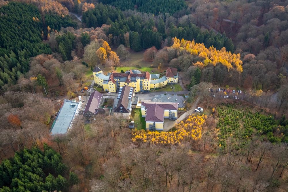 Aerial image Lüdenscheid - Home for disabled people and workshop Assisted Living Haus Hellersen in the district Brueninghausen in Luedenscheid in the state North Rhine-Westphalia, Germany