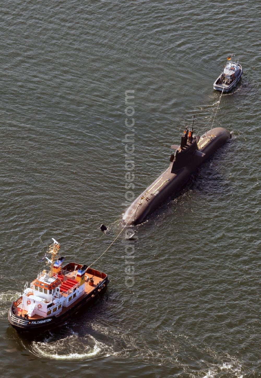 Aerial photograph Kiel - Driving a U-boat of the Navy in Kiel in the state Schleswig-Holstein