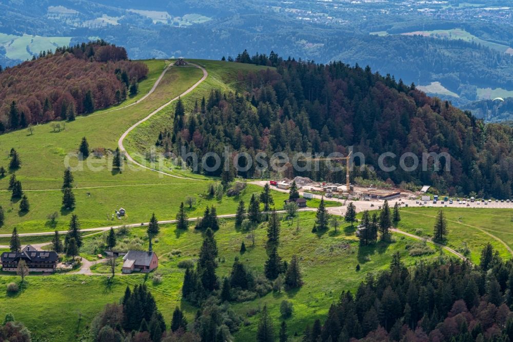 Aerial photograph Waldkirch - Rock and mountain landscape Berggipfel of Kandel in Waldkirch in the state Baden-Wurttemberg, Germany