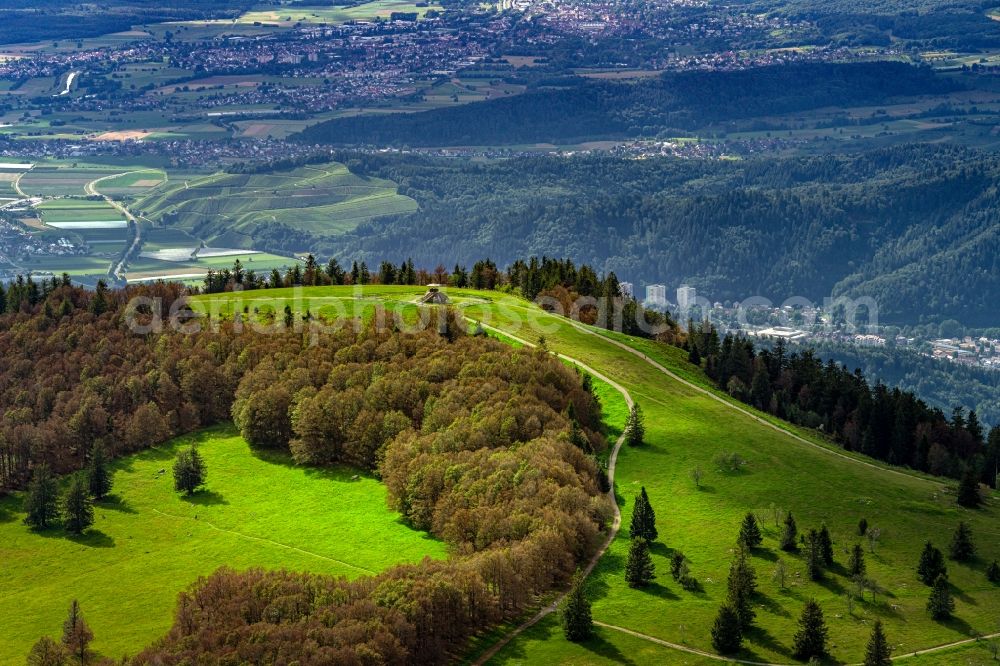 Aerial image Waldkirch - Rock and mountain landscape Berggipfel of Kandel in Waldkirch in the state Baden-Wurttemberg, Germany