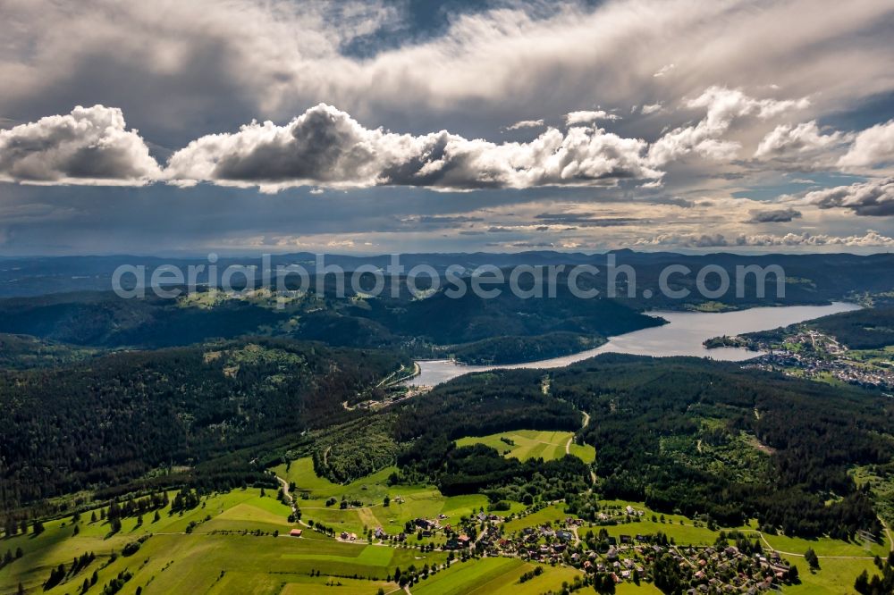 Aerial photograph Schluchsee - Mountain landscape in Schluchsee in the state Baden-Wuerttemberg, Germany