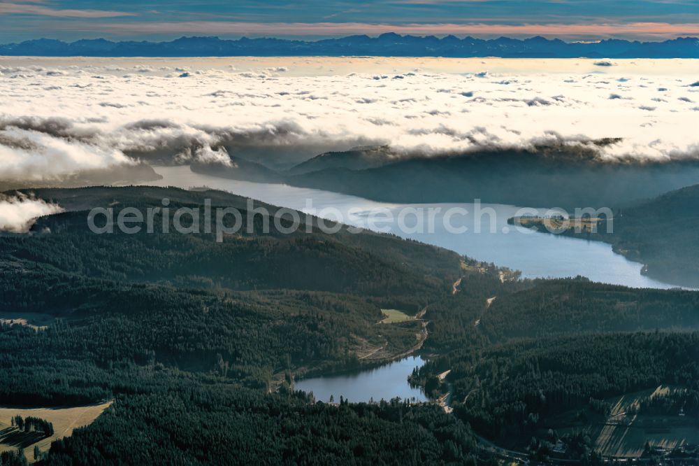 Schluchsee from above - Mountain landscape in Schluchsee in the state Baden-Wuerttemberg, Germany