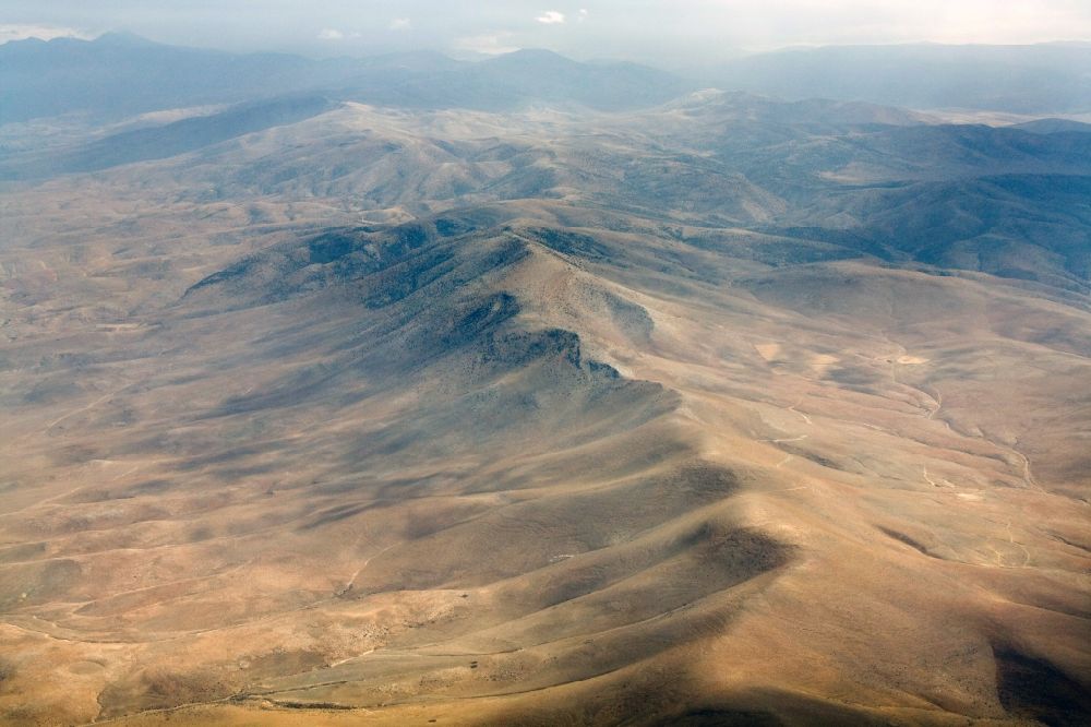 Karaman from above - Mountain landscape of the South Anatolian highlands near Karaman in Turkey