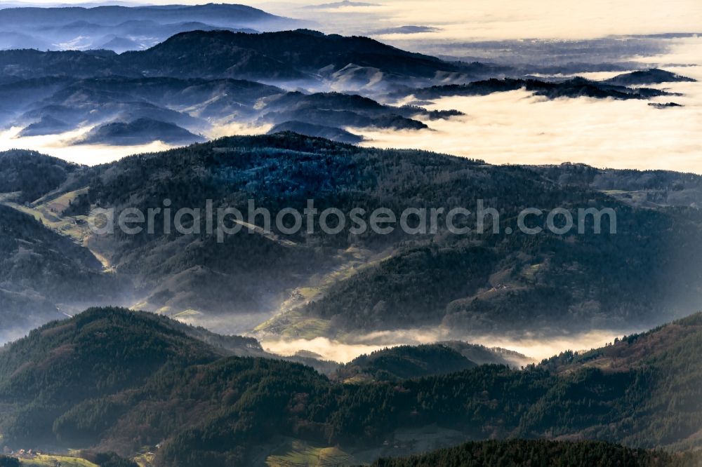 Seebach from above - The rock and mountain landscape in Seebach in the state Baden-Wurttemberg, Germany