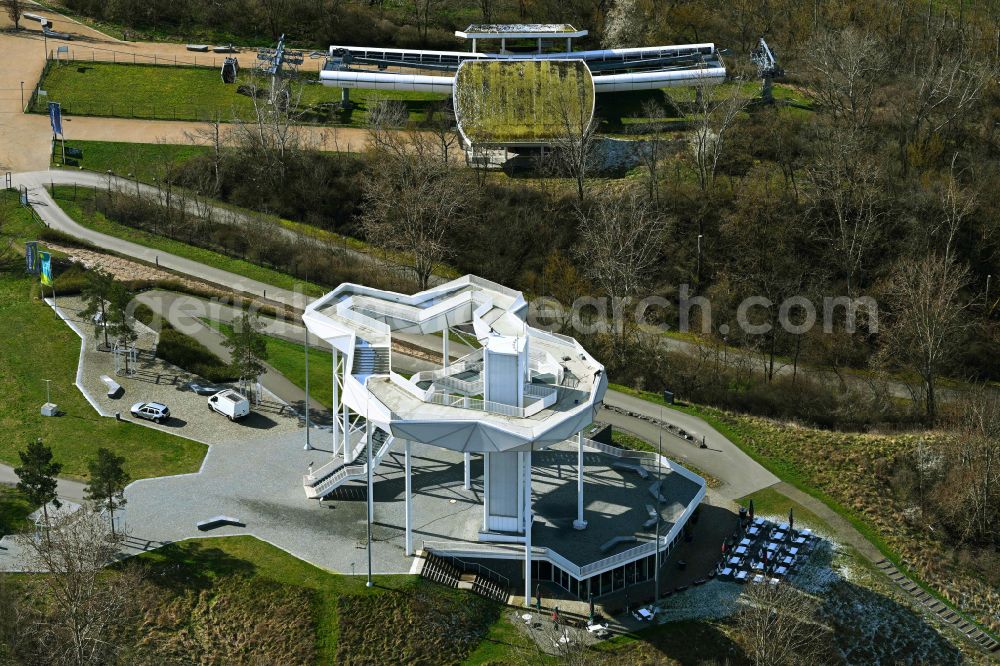 Aerial photograph Berlin - Visitor platform on park Wolkenhain on Kienberg on the former grounds of the IGA 2017 in the district of Marzahn in Berlin