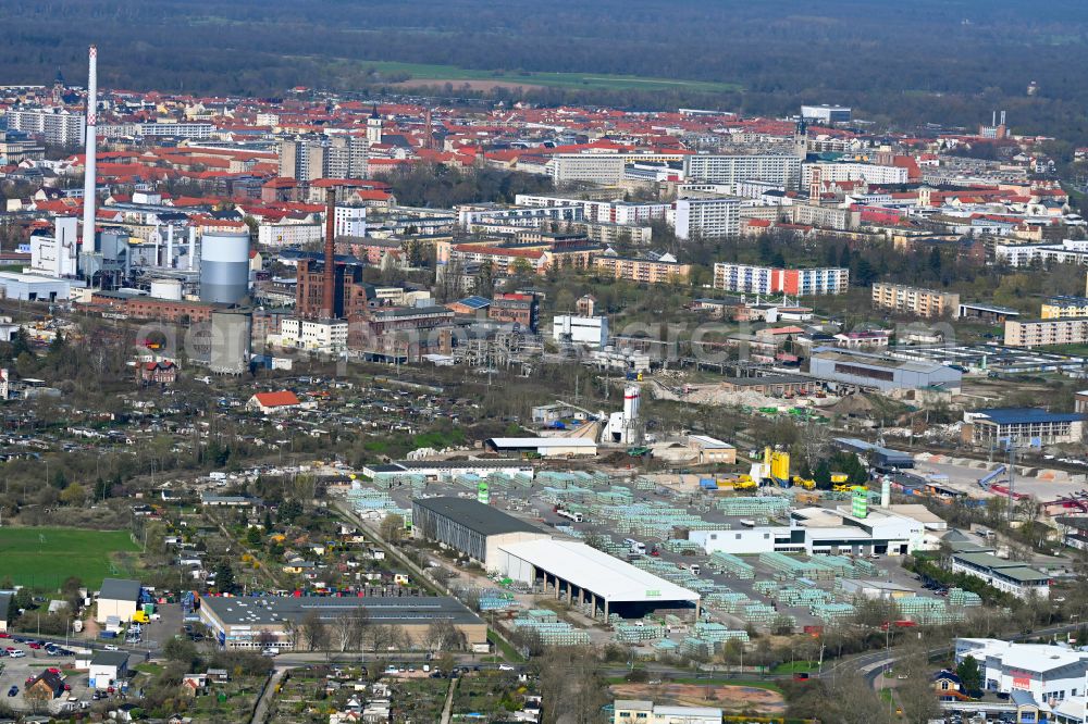 Aerial photograph Dessau - Mixed concrete and building materials factory of EHL on street Industriestrasse in Dessau in the state Saxony-Anhalt, Germany