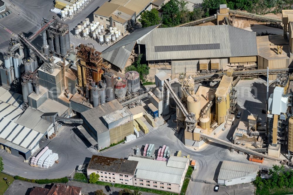 Merdingen from above - Mixed concrete and building materials factory of at the quarry in Merdingen in the state Baden-Wuerttemberg, Germany