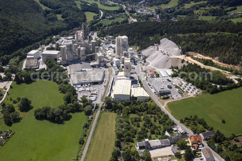 Aerial image Wopfing - Mixed concrete and building materials factory of of Baumit GmbH in Wopfing in Lower Austria, Austria